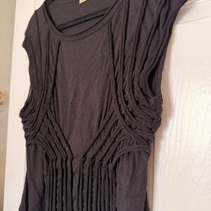 MAX STUDIO WOMENS BLACK DETAILED TOP NWOT SIZE XL